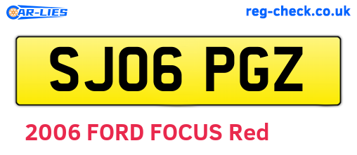 SJ06PGZ are the vehicle registration plates.