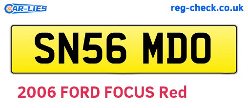 SN56MDO are the vehicle registration plates.