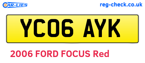 YC06AYK are the vehicle registration plates.