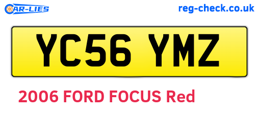 YC56YMZ are the vehicle registration plates.
