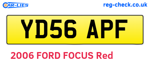 YD56APF are the vehicle registration plates.