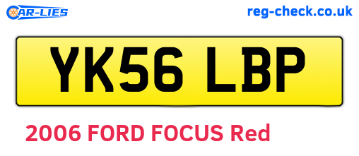 YK56LBP are the vehicle registration plates.