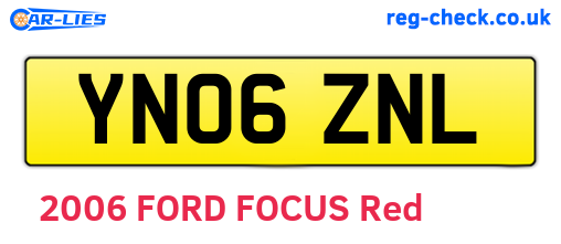 YN06ZNL are the vehicle registration plates.