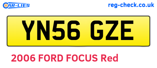 YN56GZE are the vehicle registration plates.