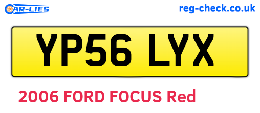 YP56LYX are the vehicle registration plates.