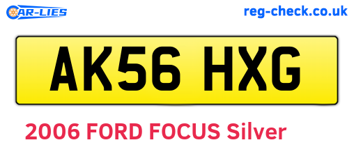 AK56HXG are the vehicle registration plates.