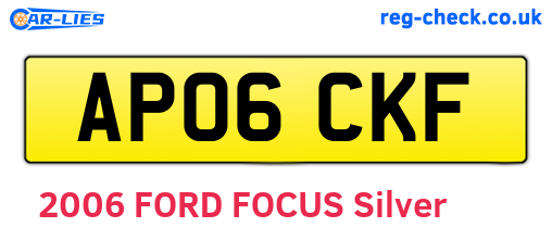 AP06CKF are the vehicle registration plates.