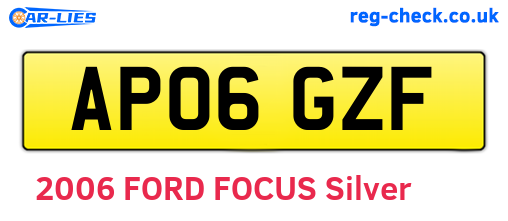 AP06GZF are the vehicle registration plates.