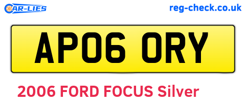 AP06ORY are the vehicle registration plates.