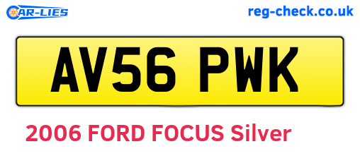 AV56PWK are the vehicle registration plates.