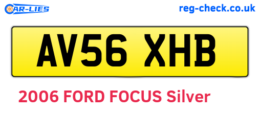 AV56XHB are the vehicle registration plates.