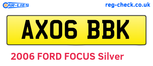 AX06BBK are the vehicle registration plates.
