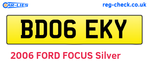 BD06EKY are the vehicle registration plates.