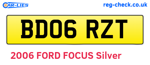 BD06RZT are the vehicle registration plates.