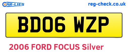 BD06WZP are the vehicle registration plates.