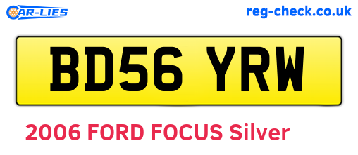 BD56YRW are the vehicle registration plates.