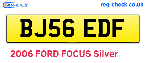 BJ56EDF are the vehicle registration plates.