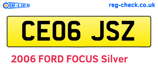 CE06JSZ are the vehicle registration plates.