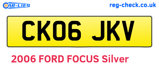 CK06JKV are the vehicle registration plates.
