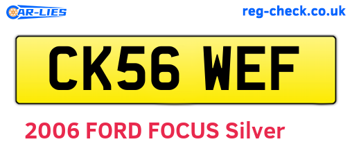 CK56WEF are the vehicle registration plates.