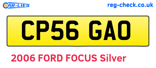 CP56GAO are the vehicle registration plates.