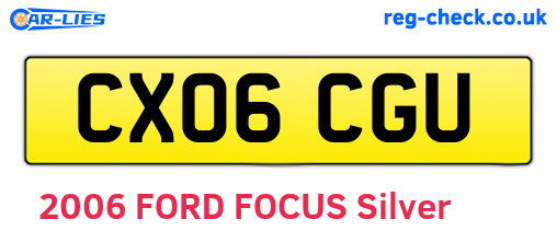 CX06CGU are the vehicle registration plates.