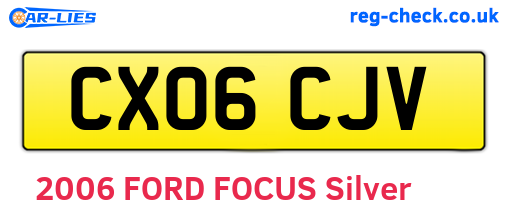 CX06CJV are the vehicle registration plates.