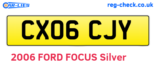 CX06CJY are the vehicle registration plates.
