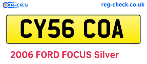 CY56COA are the vehicle registration plates.