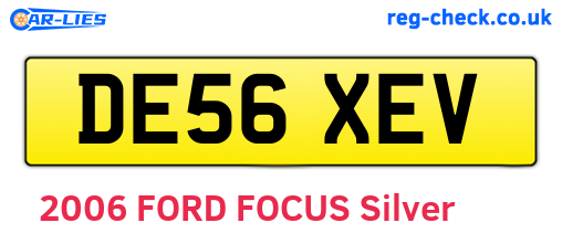 DE56XEV are the vehicle registration plates.