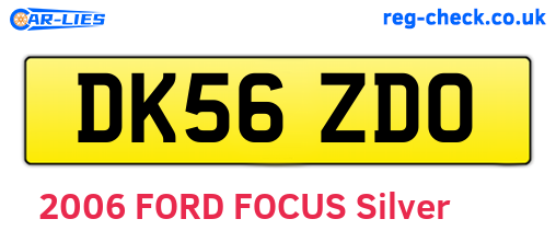 DK56ZDO are the vehicle registration plates.