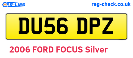 DU56DPZ are the vehicle registration plates.
