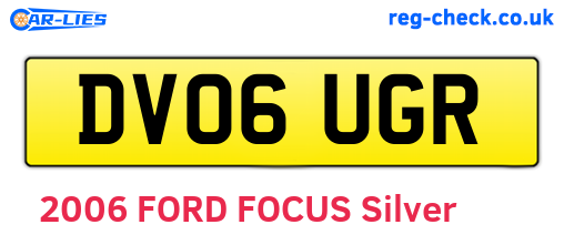 DV06UGR are the vehicle registration plates.