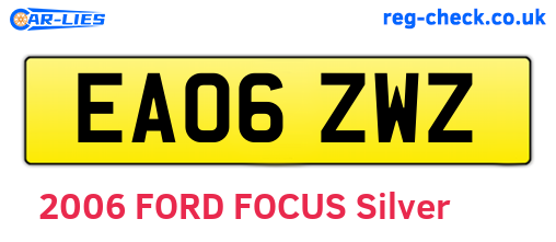 EA06ZWZ are the vehicle registration plates.
