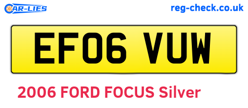 EF06VUW are the vehicle registration plates.