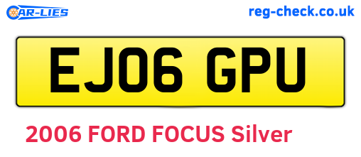 EJ06GPU are the vehicle registration plates.