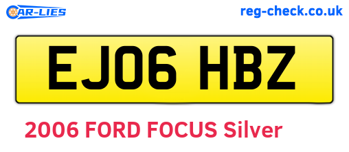 EJ06HBZ are the vehicle registration plates.