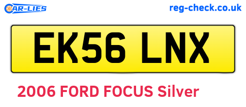 EK56LNX are the vehicle registration plates.