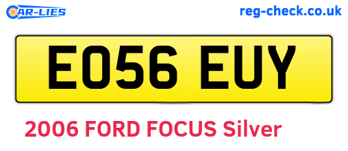 EO56EUY are the vehicle registration plates.