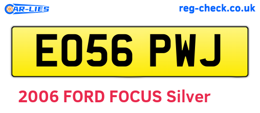 EO56PWJ are the vehicle registration plates.