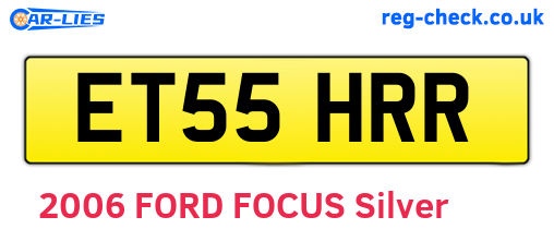 ET55HRR are the vehicle registration plates.