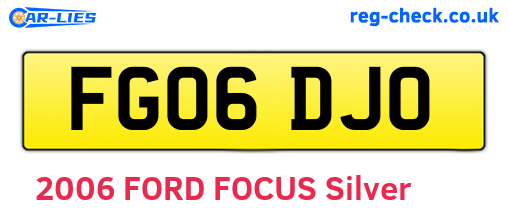 FG06DJO are the vehicle registration plates.