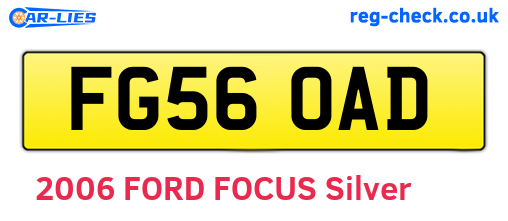 FG56OAD are the vehicle registration plates.