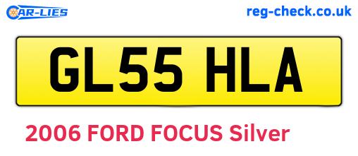 GL55HLA are the vehicle registration plates.