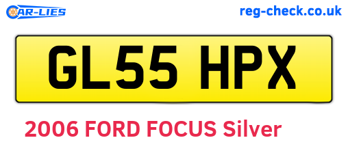 GL55HPX are the vehicle registration plates.
