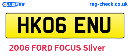 HK06ENU are the vehicle registration plates.