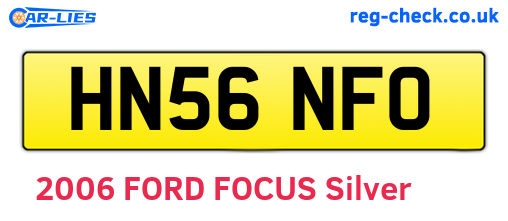 HN56NFO are the vehicle registration plates.