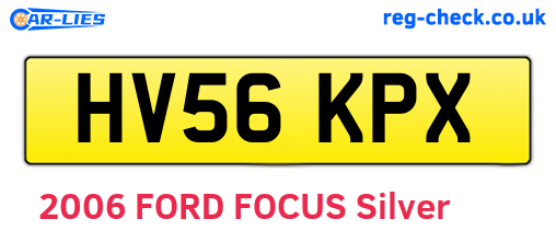 HV56KPX are the vehicle registration plates.