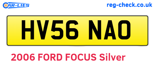 HV56NAO are the vehicle registration plates.