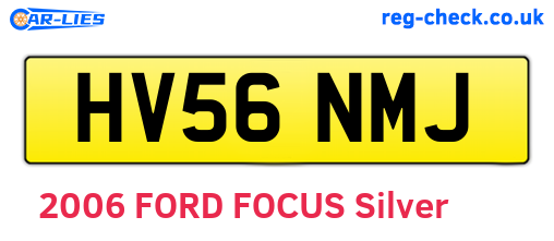 HV56NMJ are the vehicle registration plates.